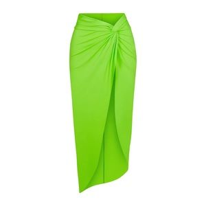 NWT SKIMS XS Cover Up Tie Sarong Skirt Neon Green